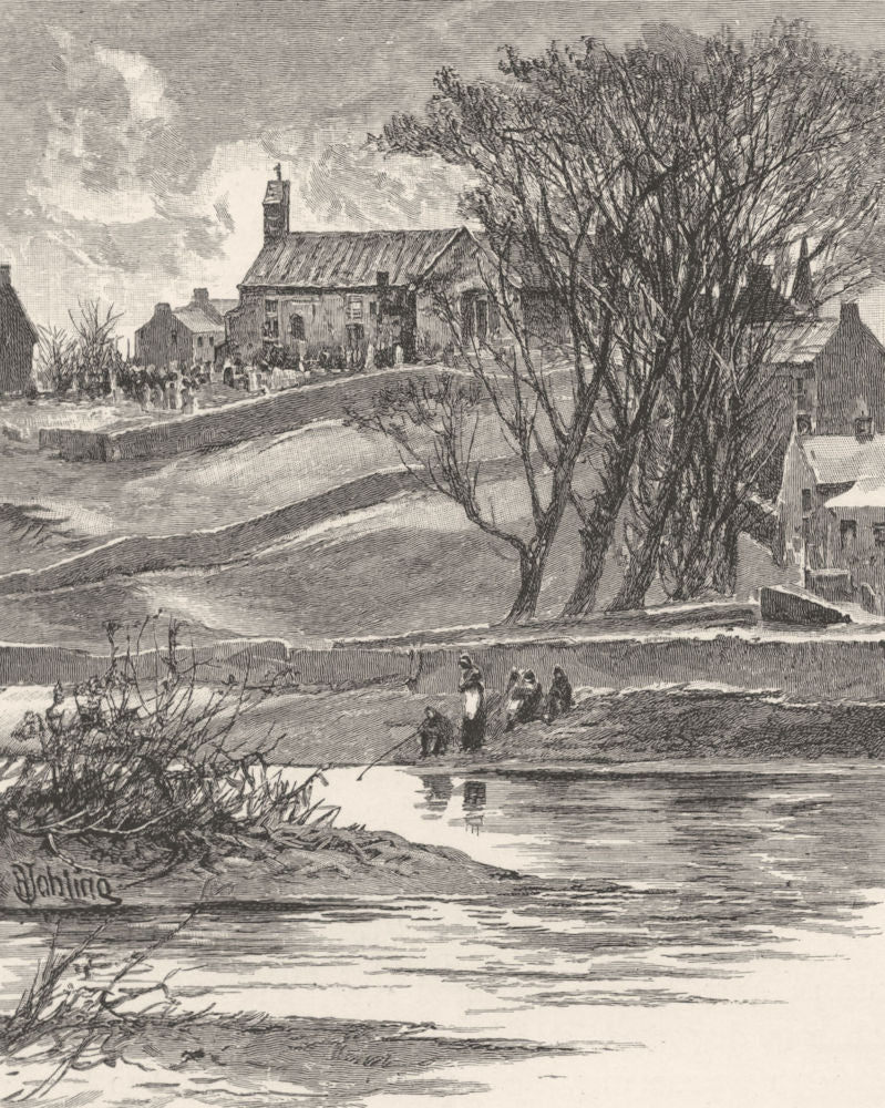 NORTHUMBERLAND. Bellingham church 1901 old antique vintage print picture